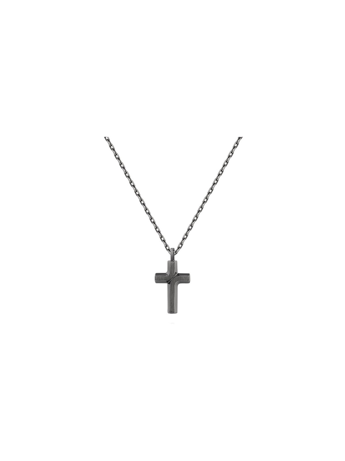 Brosway Elegante collana nera con croce Backliner BBC06 uomo