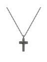 Brosway Elegante collana nera con croce Backliner BBC06 uomo