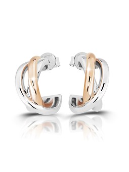 Modesi Eleganti orecchini a cerchio bicolore in argento M23092 donna