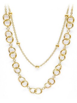 Pierre Lannier Collana doppia Seduction BJ02A9201 placcata oro. donna