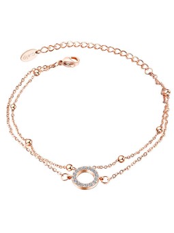 CRYSTalp Elegante bracciale in bronzo con anello 22147.ERG donna