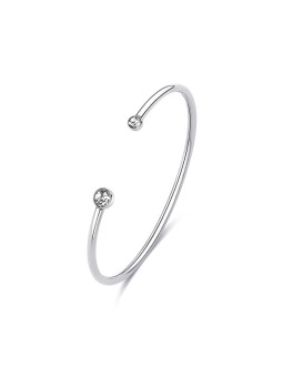 S'Agapõ Bracciale in acciaio massiccio con cristalli a scatto SCK236 donna
