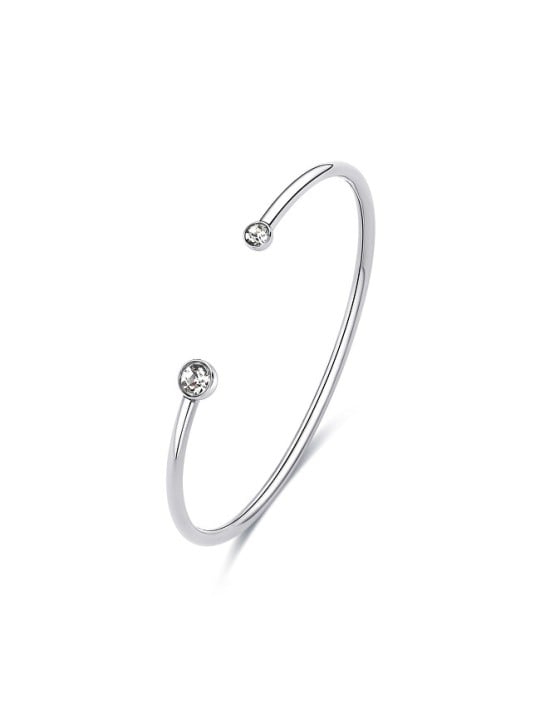 S'Agapõ Bracciale in acciaio massiccio con cristalli a scatto SCK236 donna
