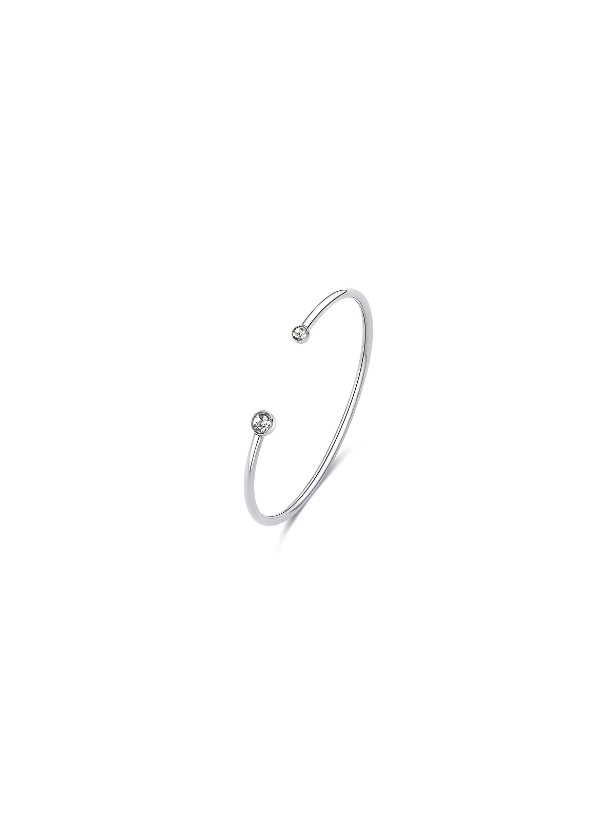S'Agapõ Bracciale in acciaio massiccio con cristalli a scatto SCK236 donna