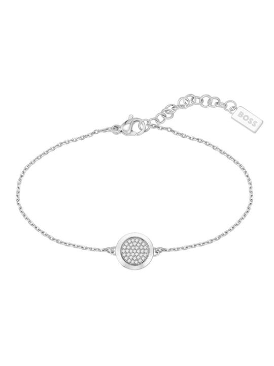 Hugo Boss Bellissimo bracciale in acciaio con cristalli a medaglione 1580299 donna