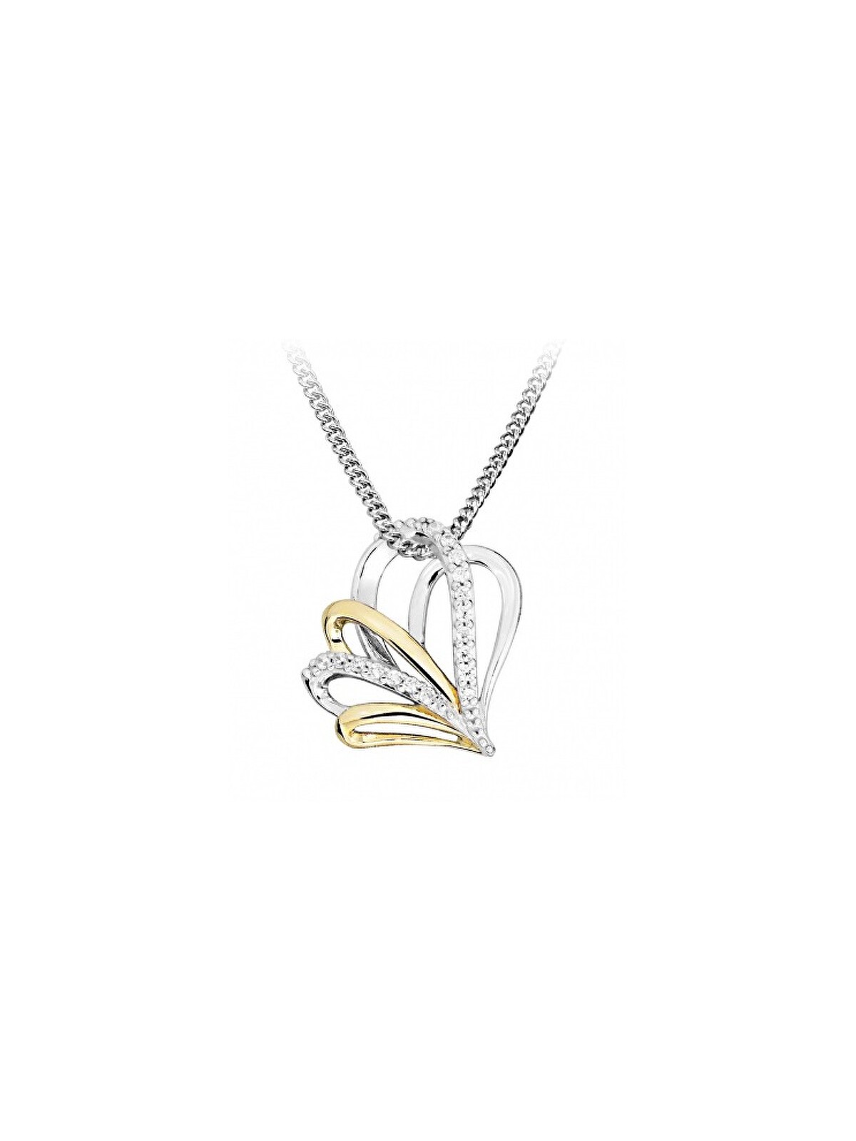 Silver Cat Collana in argento con zirconi cubici SC515 catena, pendente donna