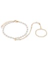 Troli Elegante bracciale placcato oro con filettatura sul dito donna