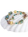 Lampglas Elegante e favoloso bracciale a blocchi in oro 24 carati con perle di vetro di lampglas BCU67 donna