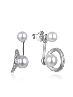 MOISS Orecchini originali in argento con perla 2 in 1 E0003088 donna
