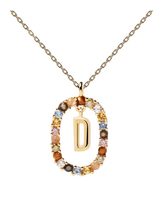PDPAOLA Bellissima collana placcata in oro con la lettera "D" LETTERS CO01-263-U catena, ciondolo donna