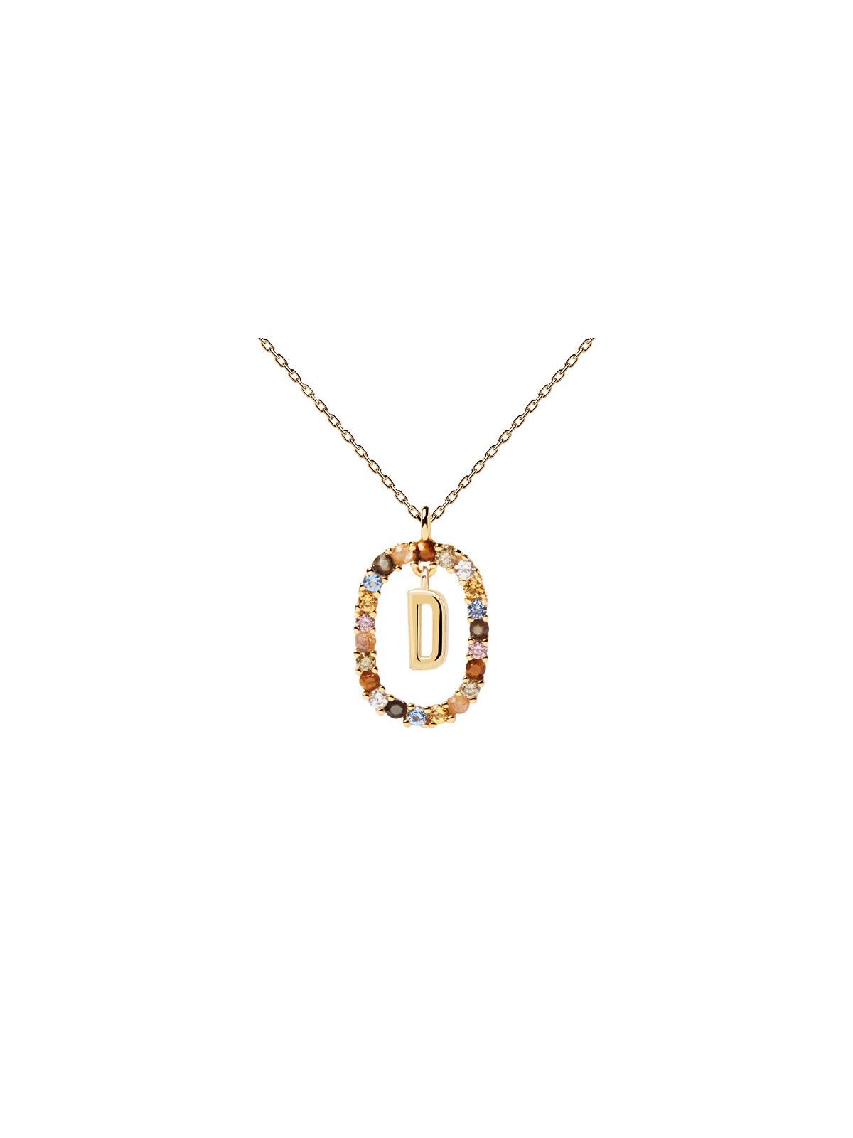 PDPAOLA Bellissima collana placcata in oro con la lettera "D" LETTERS CO01-263-U catena, ciondolo donna