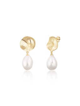 JwL Luxury Pearls Splendidi orecchini placcati in oro con vere perle barocche JL0724 donna