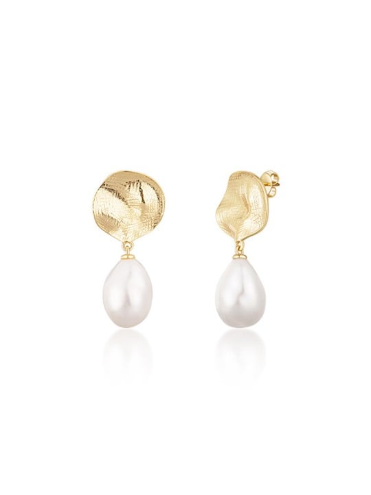 JwL Luxury Pearls Splendidi orecchini placcati in oro con vere perle barocche JL0724 donna