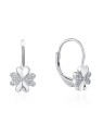 MOISS Orecchini giocosi in argento con zirconi a forma di quadrifoglio E0000565 donna