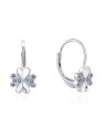 MOISS Orecchini giocosi in argento con quadrifoglio in zirconi blu E0000570 donna