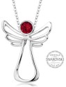 Levien Collana con angelo custode in cristallo rosso donna