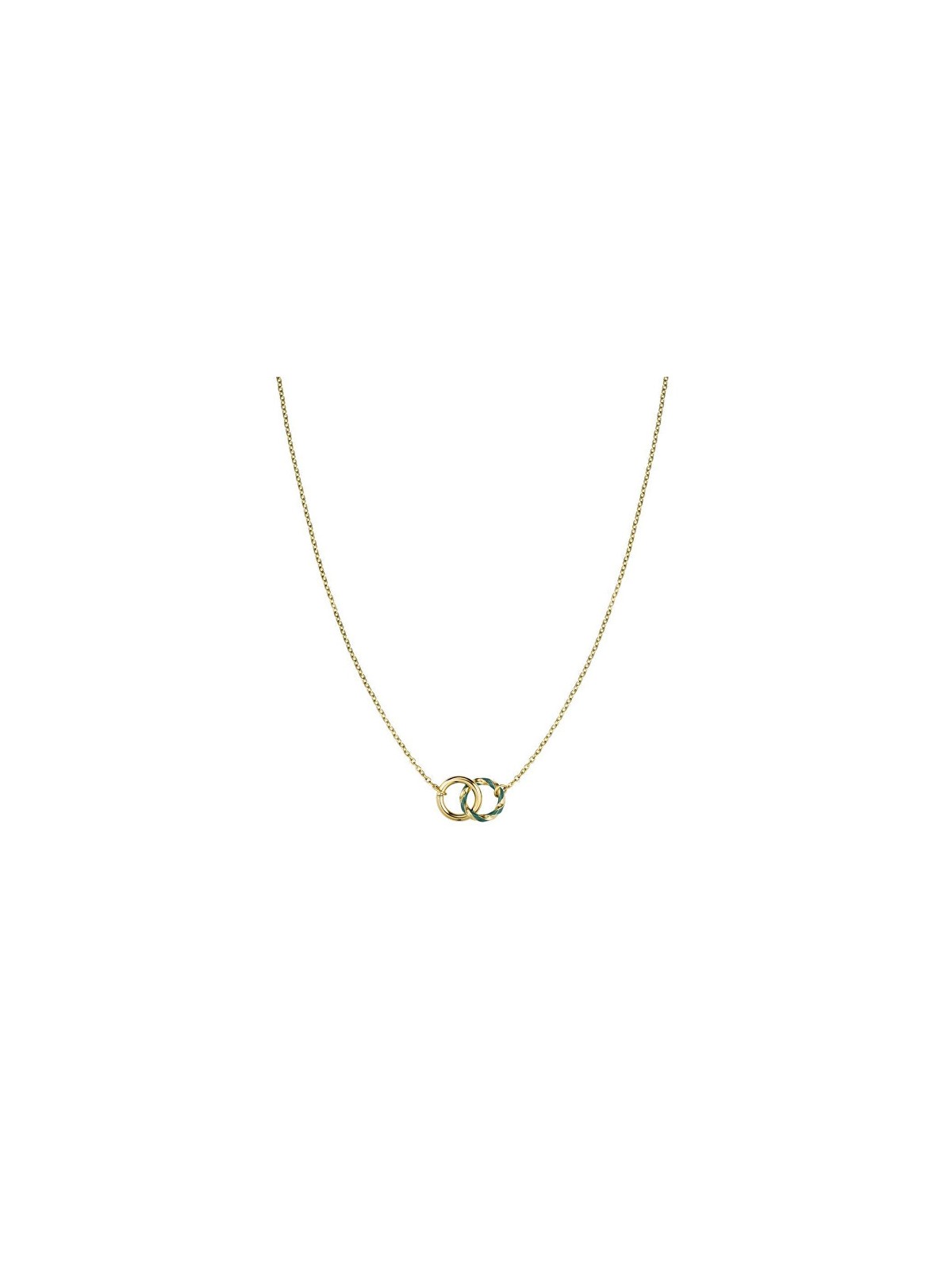 Rosefield Elegante collana in acciaio placcato oro con smeraldo JNEDG-J714 donna
