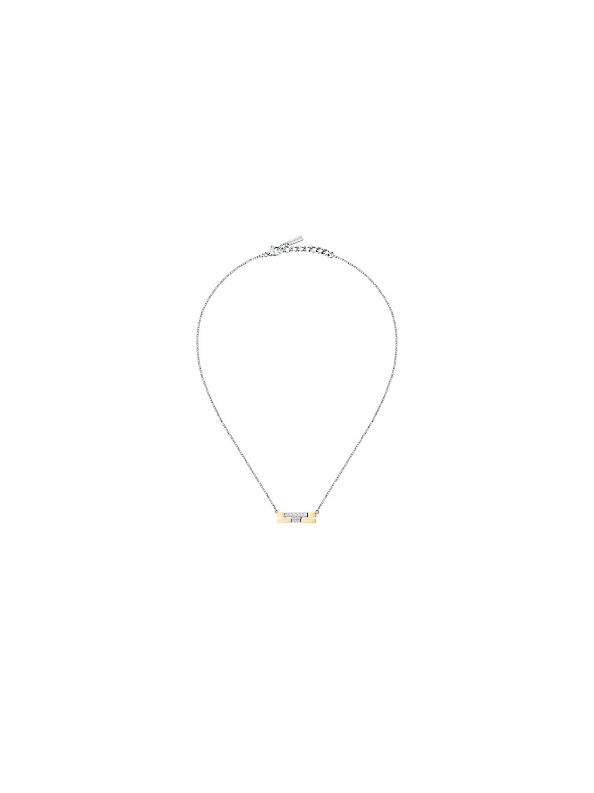 Trussardi Collana bicolore in acciaio con zirconi e logo T-Logo TJAXC06 donna