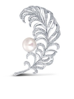 JwL Luxury Pearls Bellissima spilla con perle e piuma JL0699 donna