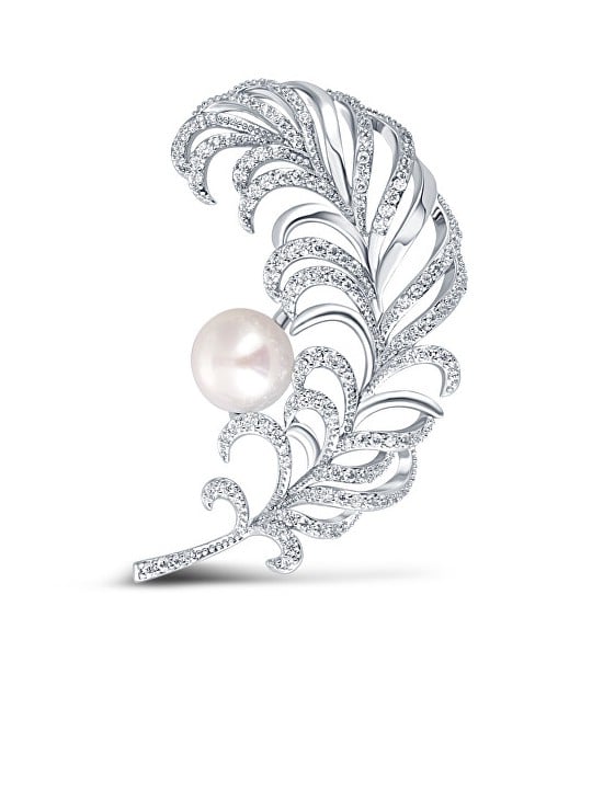 JwL Luxury Pearls Bellissima spilla con perle e piuma JL0699 donna