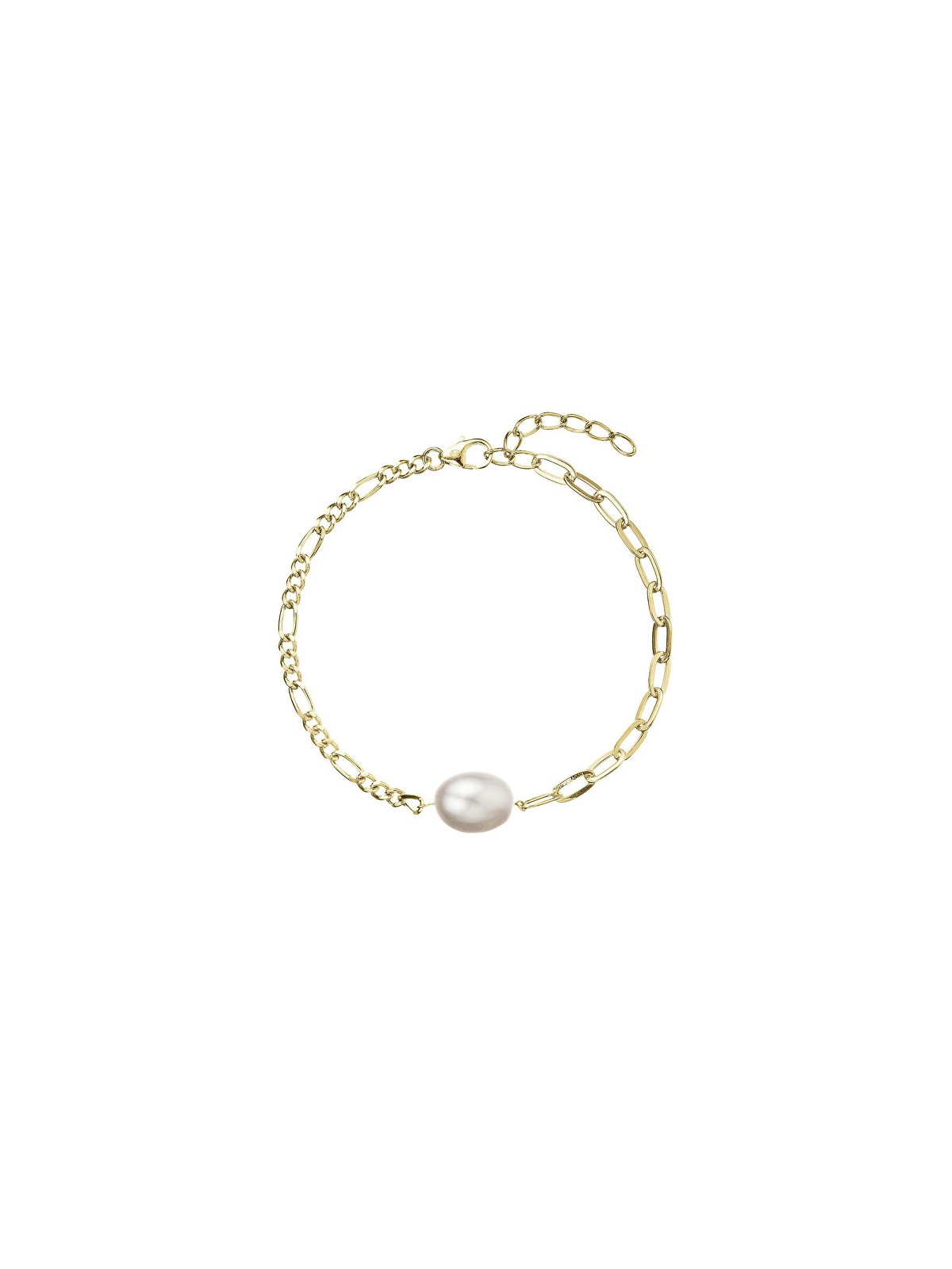 Evolution Group Elegante bracciale placcato oro con vera perla 23026.1 donna