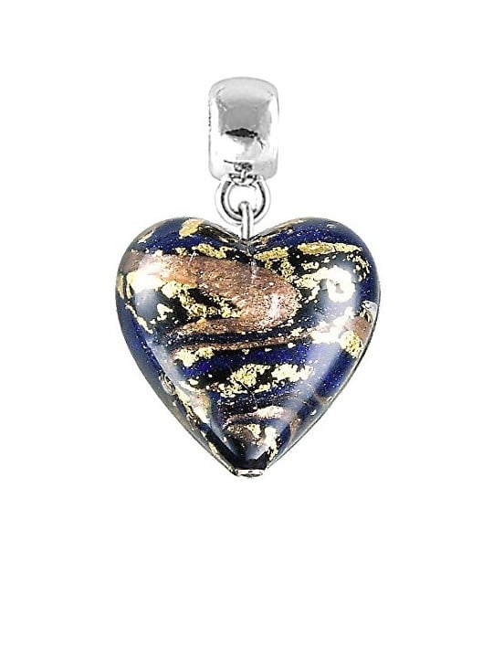 Lampglas Ciondolo magico a forma di cuore egizio con oro 24 carati e perla di vetro S26 donna