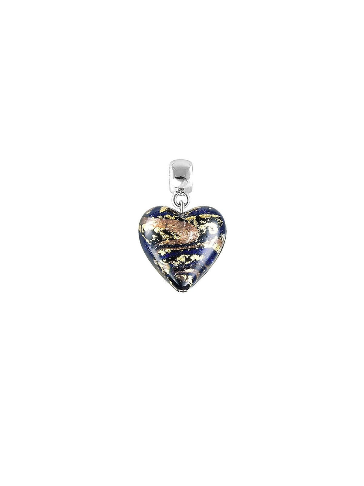 Lampglas Ciondolo magico a forma di cuore egizio con oro 24 carati e perla di vetro S26 donna