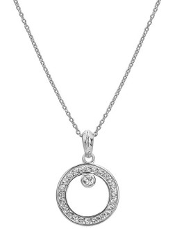 Hot Diamonds Collana Orbit DP929 in argento con diamanti e topazio catena, pendente donna