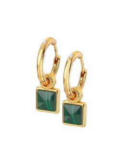Hot Diamonds Orecchini rotondi di lusso con diamanti e malachite 2 in 1 Jac Jossa Hope DE713 donna