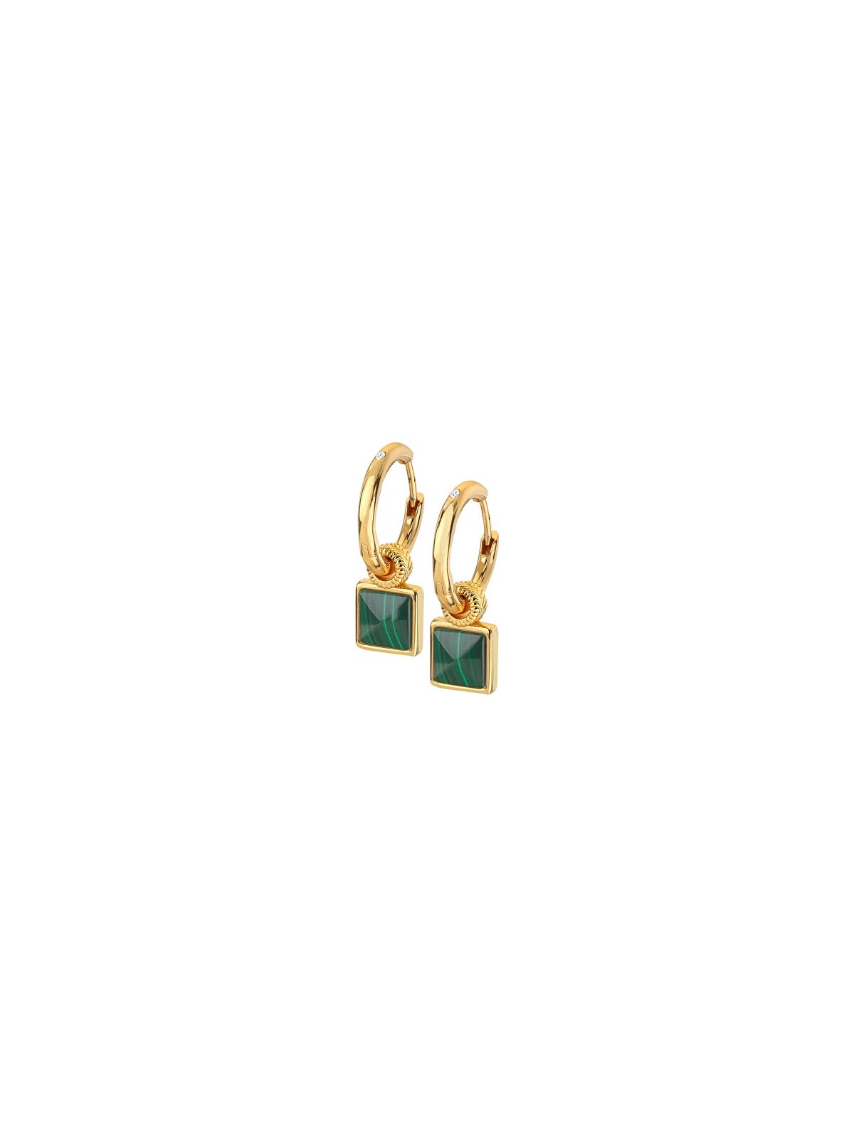 Hot Diamonds Orecchini rotondi di lusso con diamanti e malachite 2 in 1 Jac Jossa Hope DE713 donna