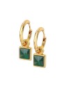 Hot Diamonds Orecchini rotondi di lusso con diamanti e malachite 2 in 1 Jac Jossa Hope DE713 donna