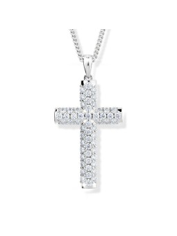 Modesi Collana con croce in argento scintillante M00141 donna