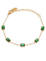 Troli Incantevole bracciale dorato con cristalli verdi donna