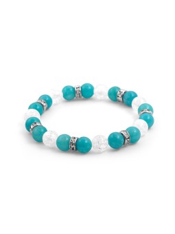 Agato Bracciale di perline in calcite e cristallo MINK72 / 18 donna
