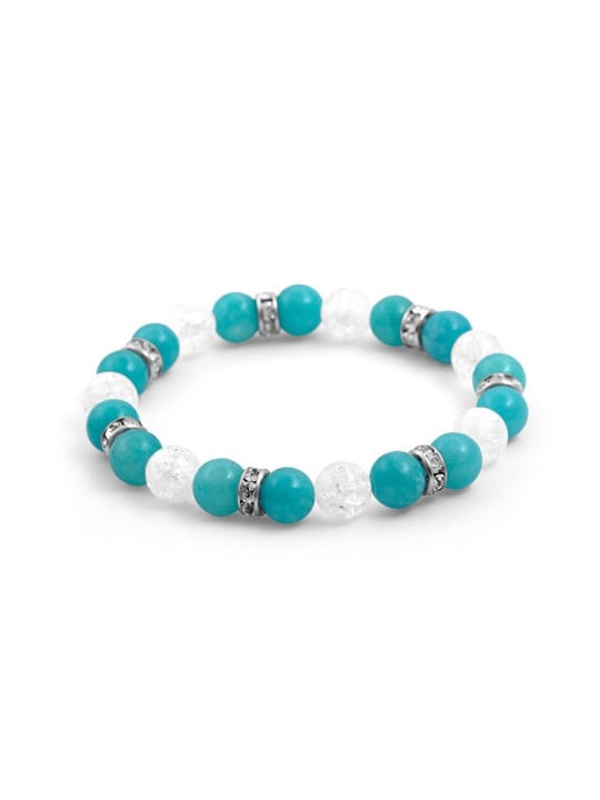 Agato Bracciale di perline in calcite e cristallo MINK72 / 18 donna