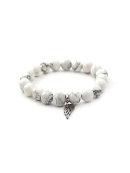 Agato Bracciale di perline in howlite bianca MINK30 / 17 donna