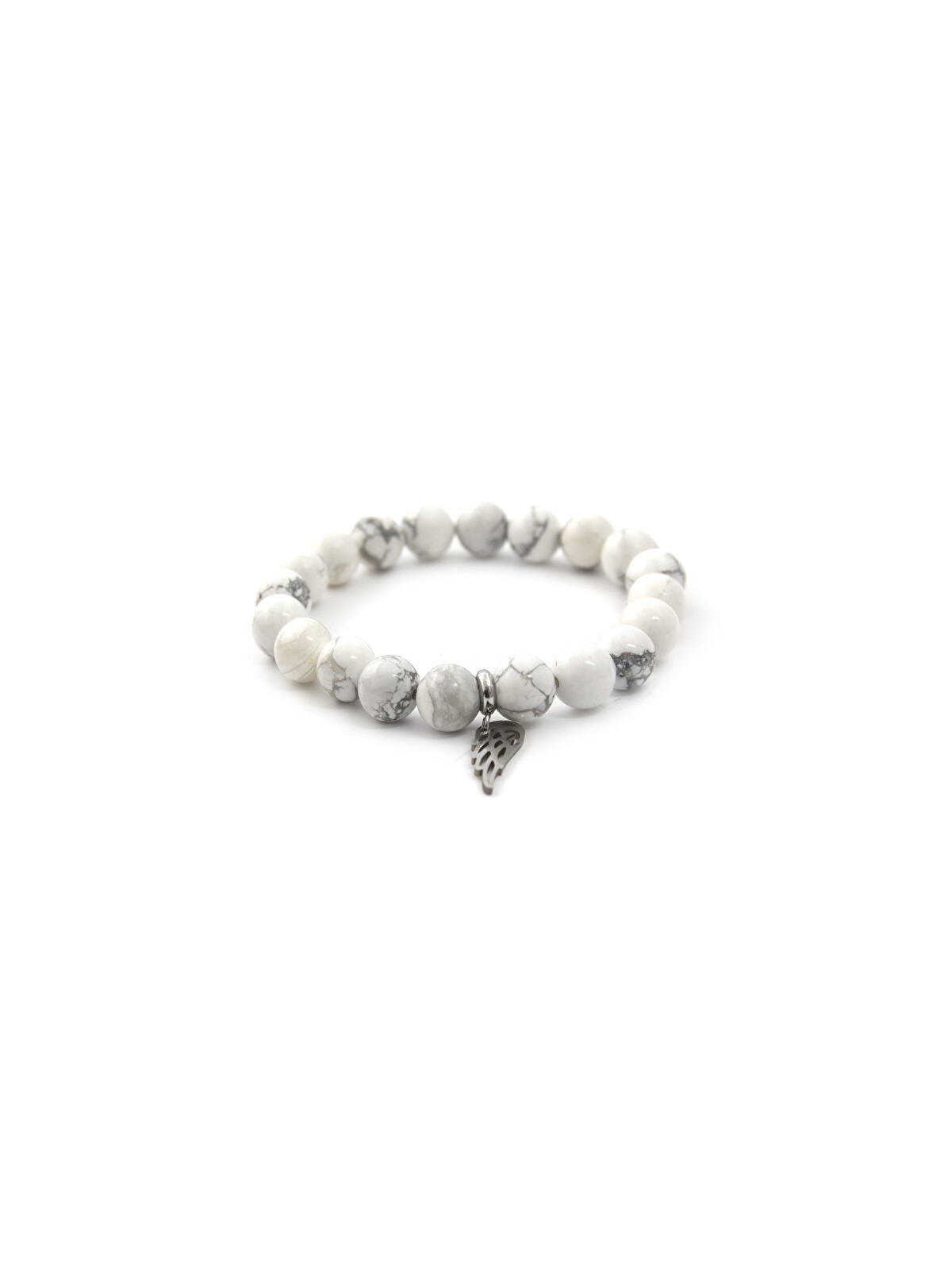 Agato Bracciale di perline in howlite bianca MINK30 / 17 donna