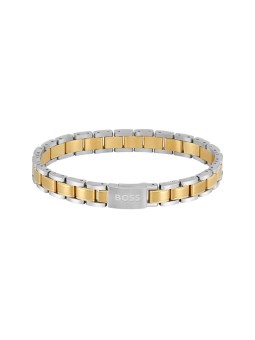 Hugo Boss Elegante bracciale bicolore da uomo con maglie in metallo, modello Essentials 1580195 uomo