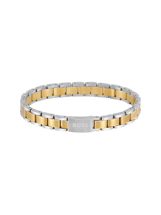 Hugo Boss Elegante bracciale bicolore da uomo con maglie in metallo, modello Essentials 1580195 uomo
