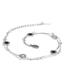 Troli Bracciale a doppia gamba in acciaio con ornamenti donna