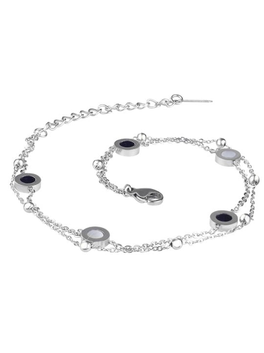 Troli Bracciale a doppia gamba in acciaio con ornamenti donna