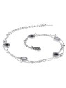 Troli Bracciale a doppia gamba in acciaio con ornamenti donna