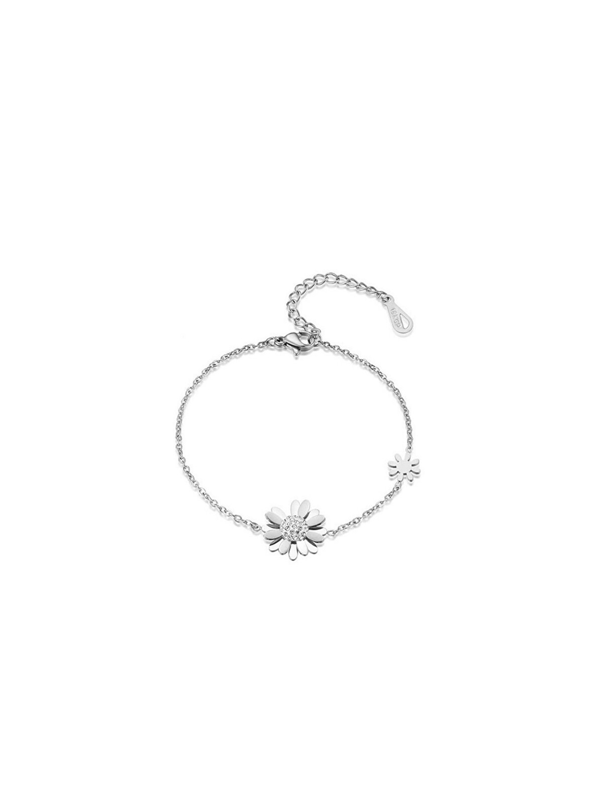 Troli Incantevole bracciale in acciaio con fiori VSB006S-PET donna
