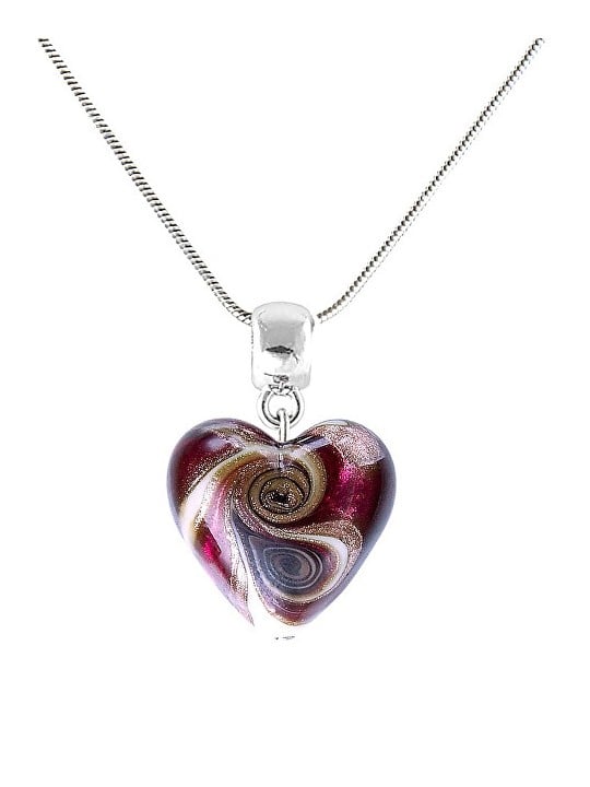 Lampglas Bellissima collana Raspberry Kiss con perla Lampglas NLH33 donna