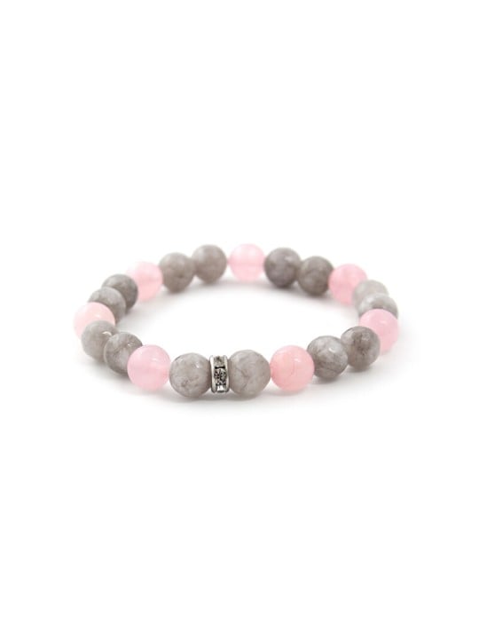 Agato Bracciale con perle di giada e quarzo rosa MINK18/17 donna