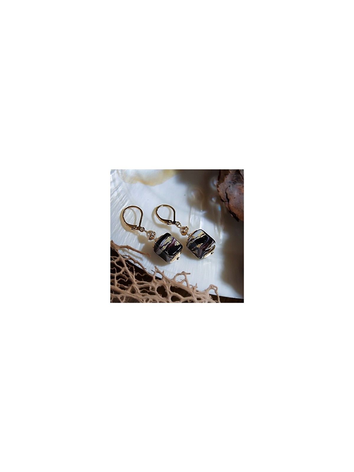 Lampglas Straordinari orecchini Tigre e Perla in oro 24 carati con perle Lampglas ECU74 donna