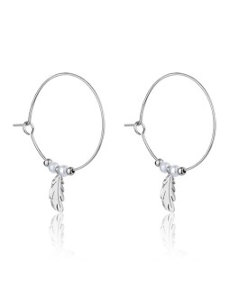 Emily Westwood Orecchini a cerchio in acciaio con perle Ruth EWE23064S donna