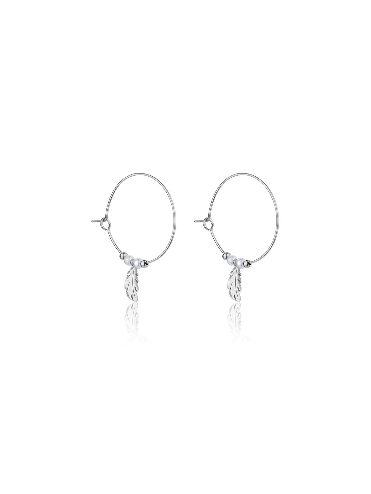Emily Westwood Orecchini a cerchio in acciaio con perle Ruth EWE23064S donna