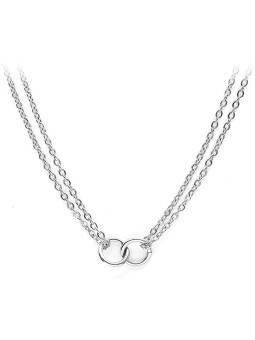 Pierre Lannier Elegante collana in acciaio con anelli Seduction BJ02A4101 donna