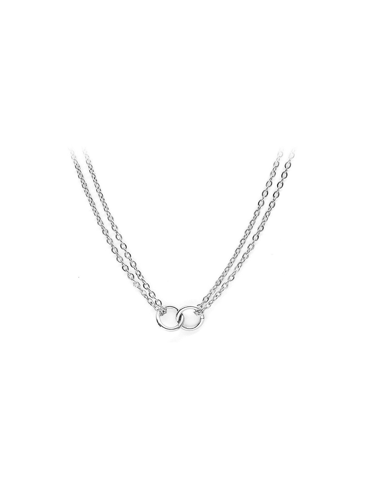 Pierre Lannier Elegante collana in acciaio con anelli Seduction BJ02A4101 donna